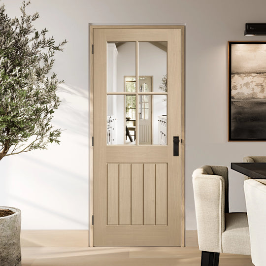 Blonde Oak Mexicano 4L Clear Glazed Internal Door