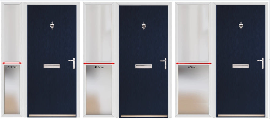 External Fire Blue Modern Flush External Fire Door Set with Sidelight – Emerald Doors