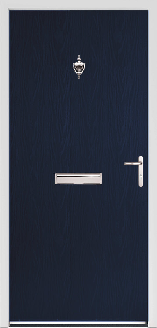 Blue Modern Flush External Fire Door Set