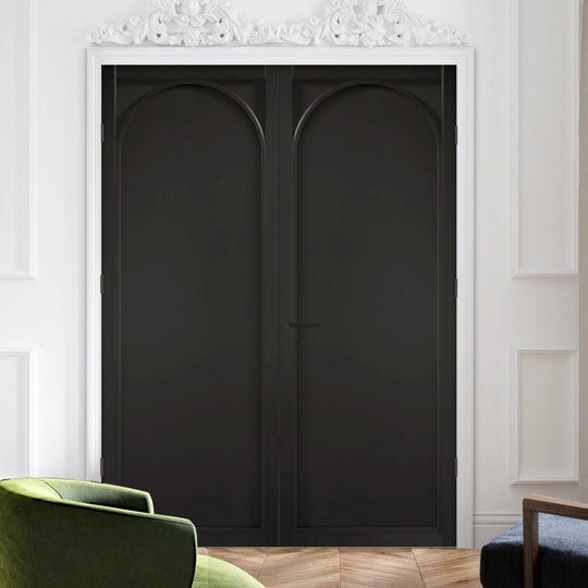 Melrose Black Arched Internal Door Pair