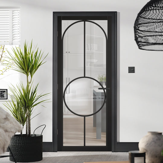 Black Bowery Clear Glazed Internal Door