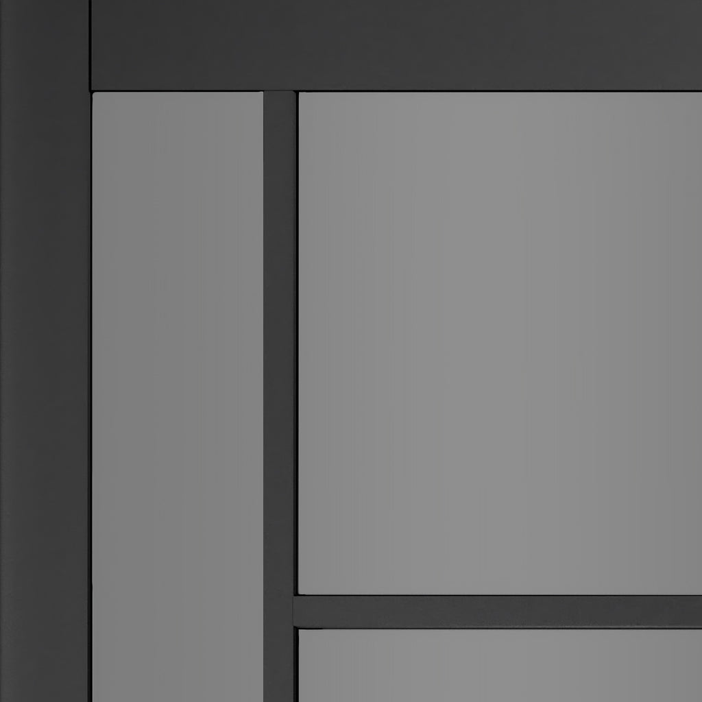 Black Enova Tinted Glazed Custom Made Industrial Style Door – Emerald Doors
