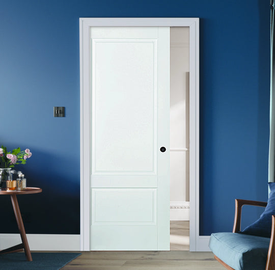 Solid White Brooklyn Pocket Door Set