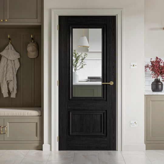 Burghley Black Clear Glazed Laminate Internal Door