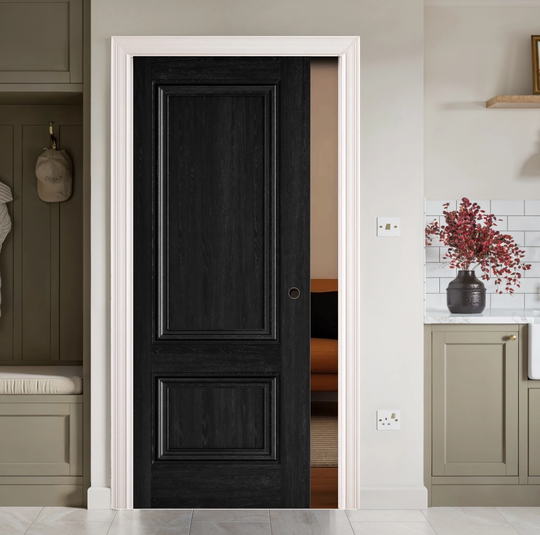 Burghley Black Laminate Pocket Door Set