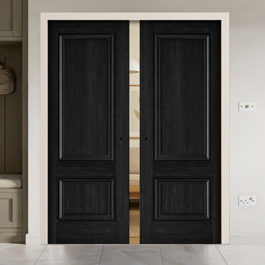Burghley Black Laminate Double Pocket Door Set