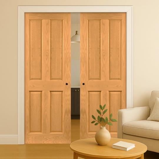 Bury Oak Double Pocket Door Set