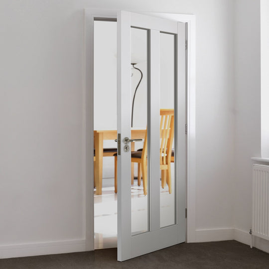 Barbados White Clear Glazed Door