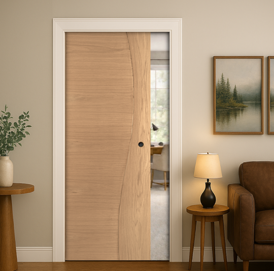 Cadiz Oak Pocket Door Set Fully Finished