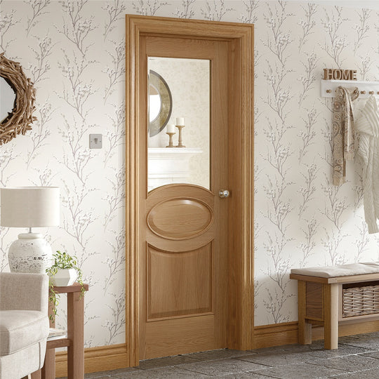 Calabria Oak Door with Clear Glass
