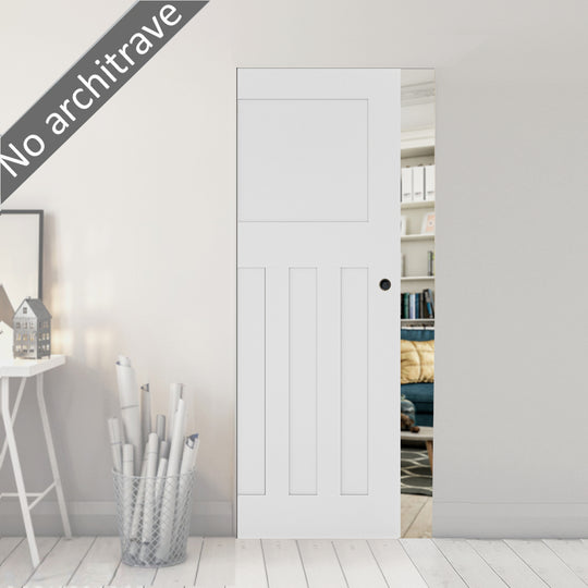 Cambridge White Flush Pocket Door Set