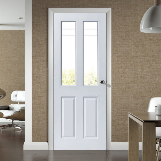 Canterbury White 2 Light Clear Glazed Door