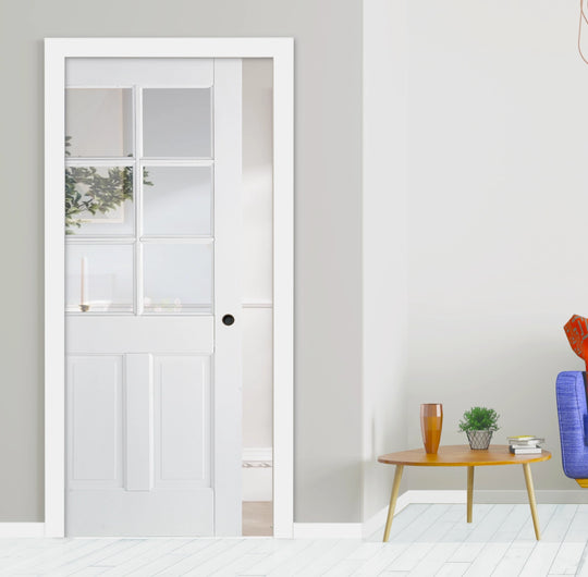Solid White Canterbury 2P-6L Pocket Door Set
