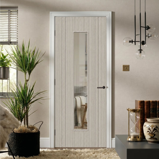 Capri Light Grey Clear Glazed Laminate Internal Door