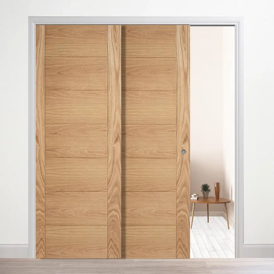 Carini Oak 7P Telescopic Pocket Door System