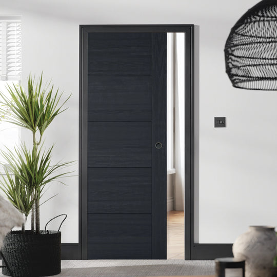 Charcoal Black Vancouver 5P Pocket Door Set