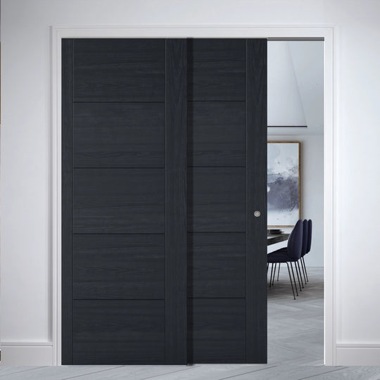 Telescopic Charcoal Black Vancouver 5P Pocket Door System