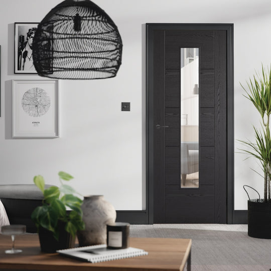Charcoal Black Vancouver Glazed 1L Internal Door