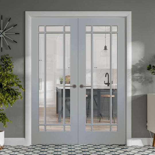 Cheshire Custom Colour Clear Glazed French Doors