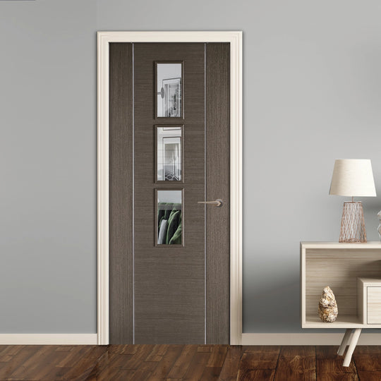 Contemporary Alcaraz 3L Grey Internal Door