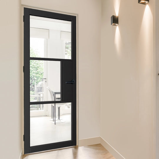 Cosmo Black Clear Glazed Laminate Internal Door