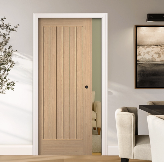 Cotswold Oak Pocket Door Set Fully Finished