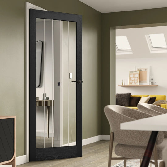 Cottage Black Glazed Internal Door