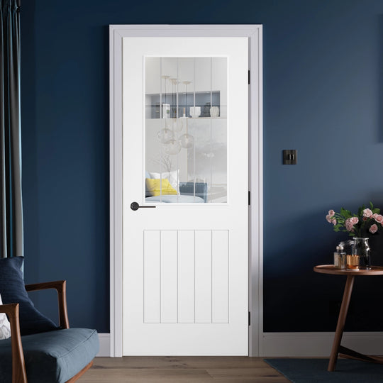 Cottage White Laminate Glazed Door