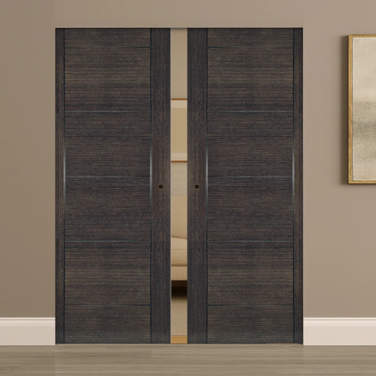Montreal Dark Grey Ash Flush Pocket Door System