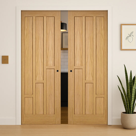 Coventry Oak Double Pocket Door Set