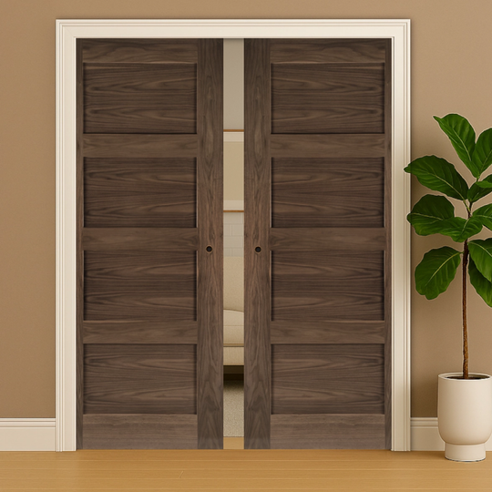 Coventry Walnut Double Pocket Door Set