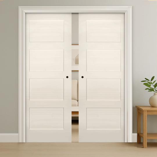 Coventry White Double Pocket Door Set