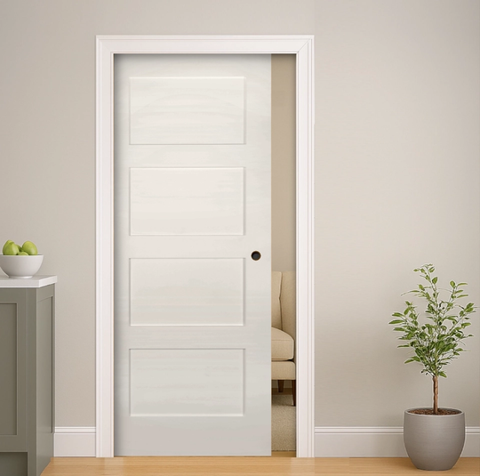Coventry White 4 Panel Pocket Door Set
