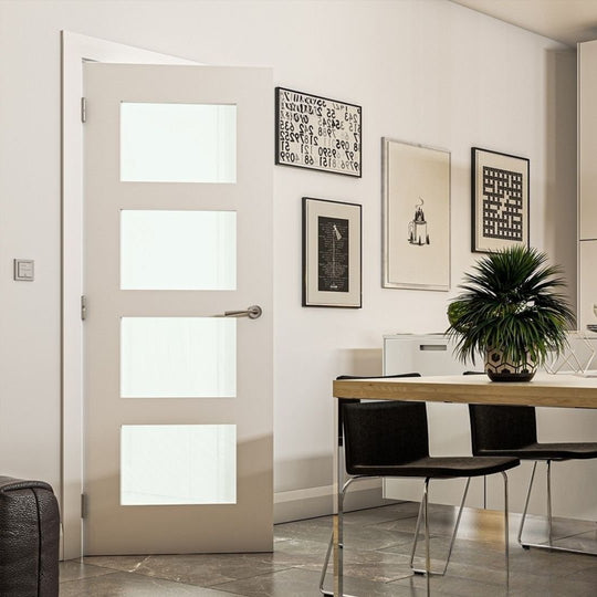 Coventry White Clear Glazed 4 Light Fire Door