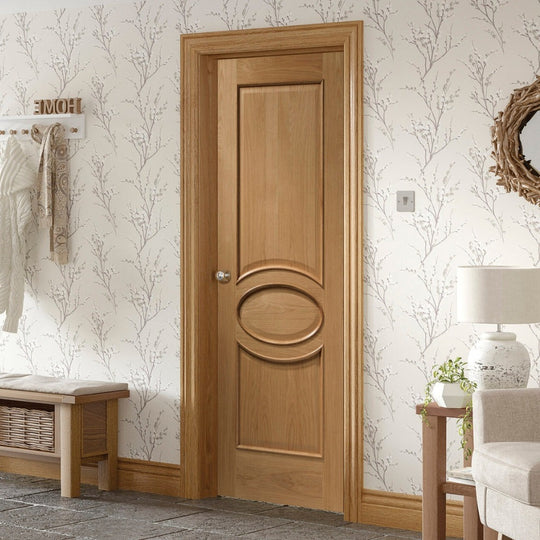 Custom Made Calabria Oak Fire Door with Raised Mouldings