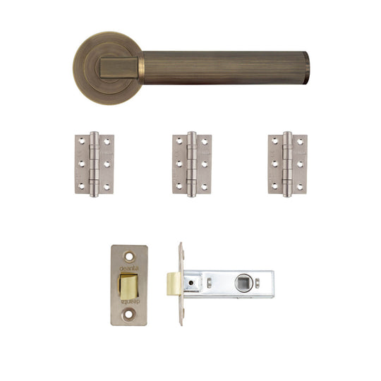 Delphi Door Handle Pack Antique Brass