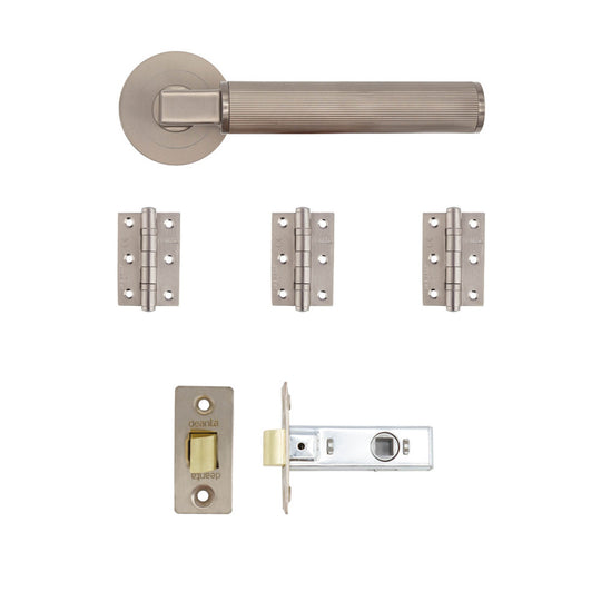 Delphi Door Handle Pack Satin Nickel