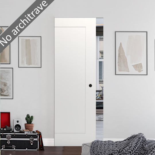 Denver 1P White Flush Pocket Door Set