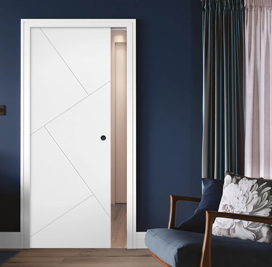 Dover White Pocket Door Set