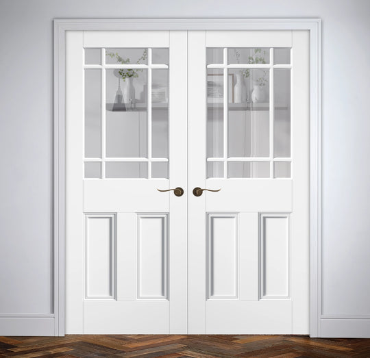 Nostalgia White Downham Clear Glazed Internal Door Pair