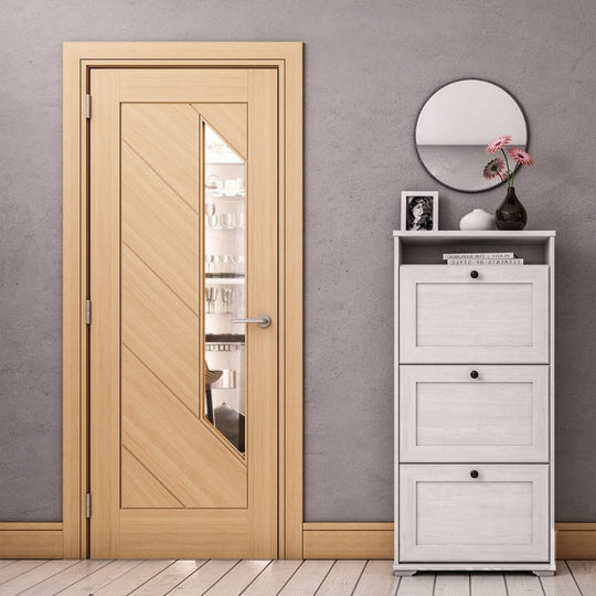 Torino Oak Clear Glazed Internal Door