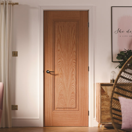 Oak Eindhoven 1 Panel Prefinished Fire Door