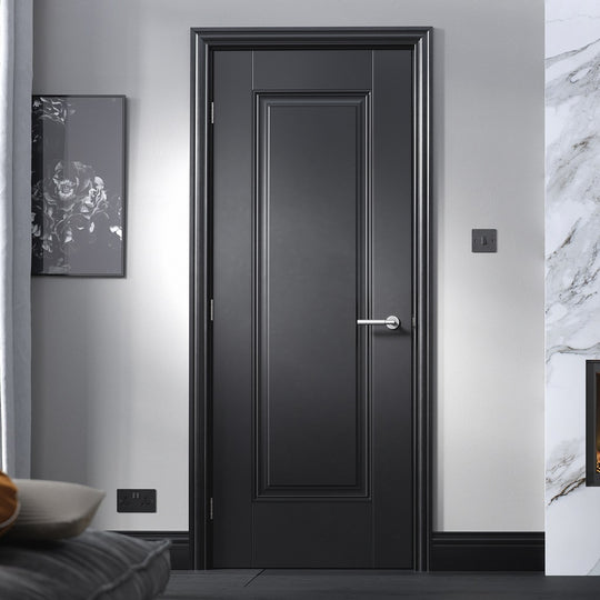 Eindhoven Black 1 Panel Primed Internal Door
