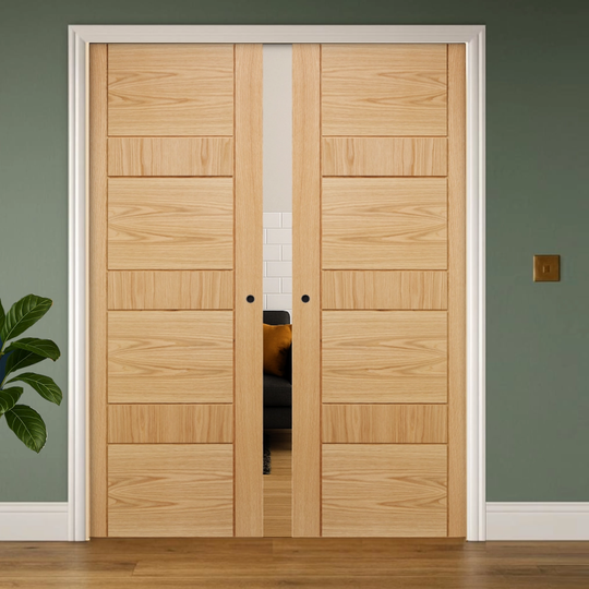 Edmonton Oak Double Pocket Door Set