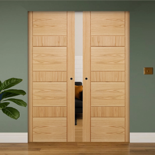 Edmonton Oak Double Flush Pocket Door Set