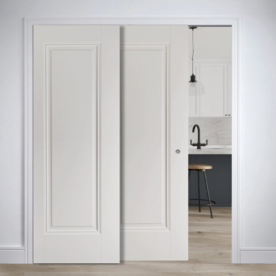 Eindhoven 1 Panel White Primed Telescopic Pocket Door System