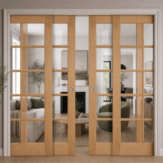 Elegance SA 10L Clear Glazed 4 Door Telescopic Pocket Door System