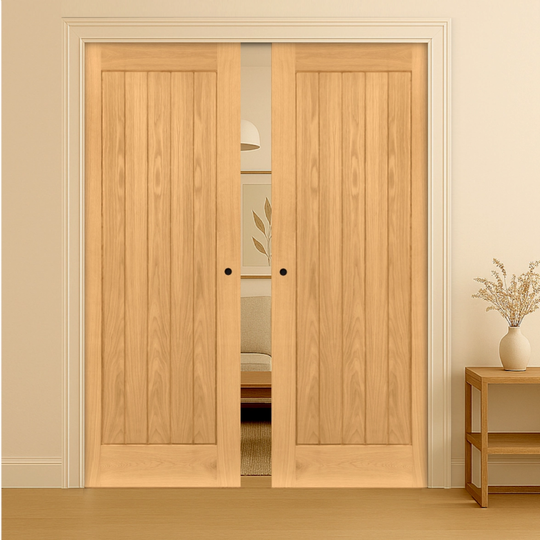 Ely Oak Fully Finished Pocket Door Set
