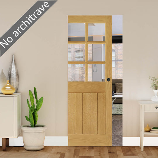 Ely Oak 6L Flush Pocket Door Set