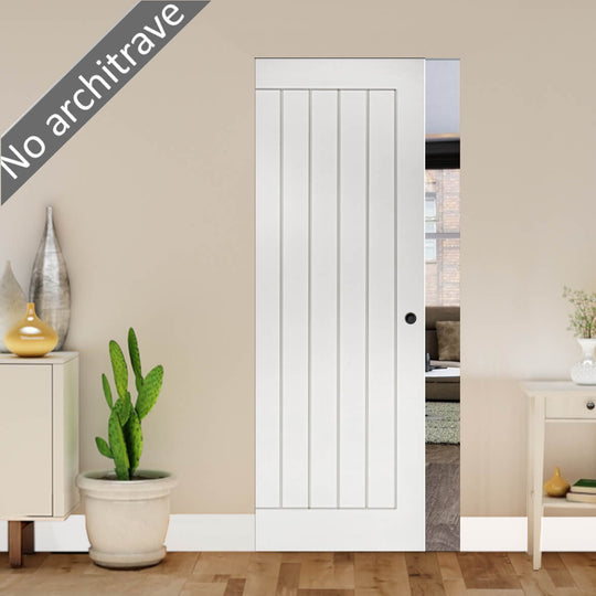 Ely White Flush Pocket Door Set